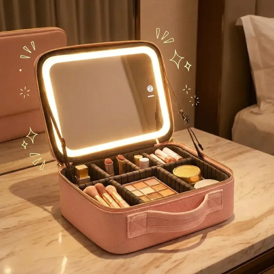 Cosmetiquera con espejo LED